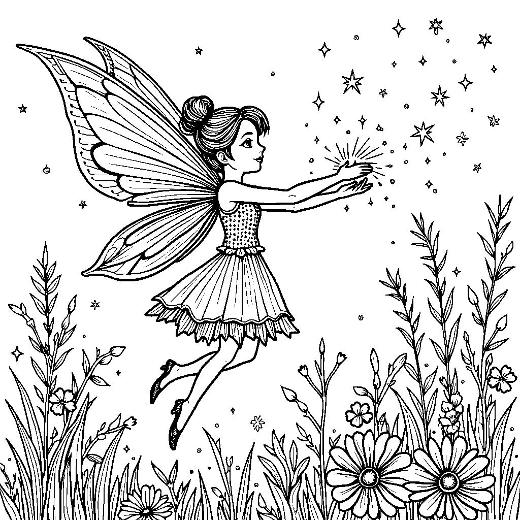 A fairy with sparkles forming number nineteen