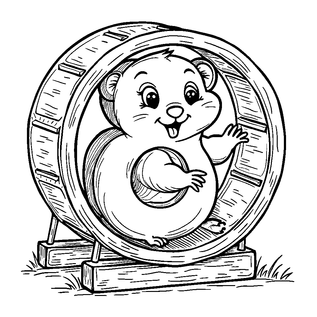 Number eight with a playful hamster in a wheel