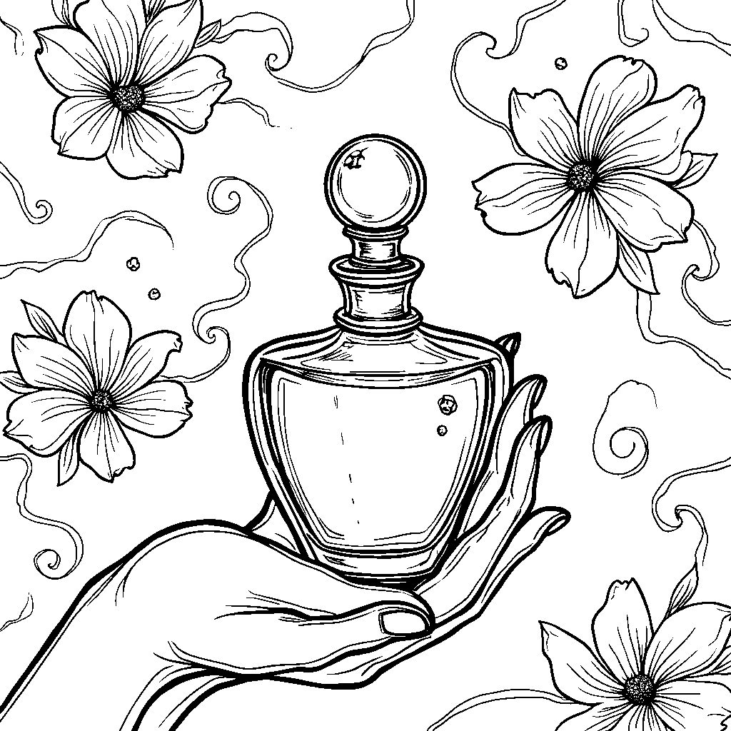 A Hand Holding a Perfume Bottle with a Fragrance