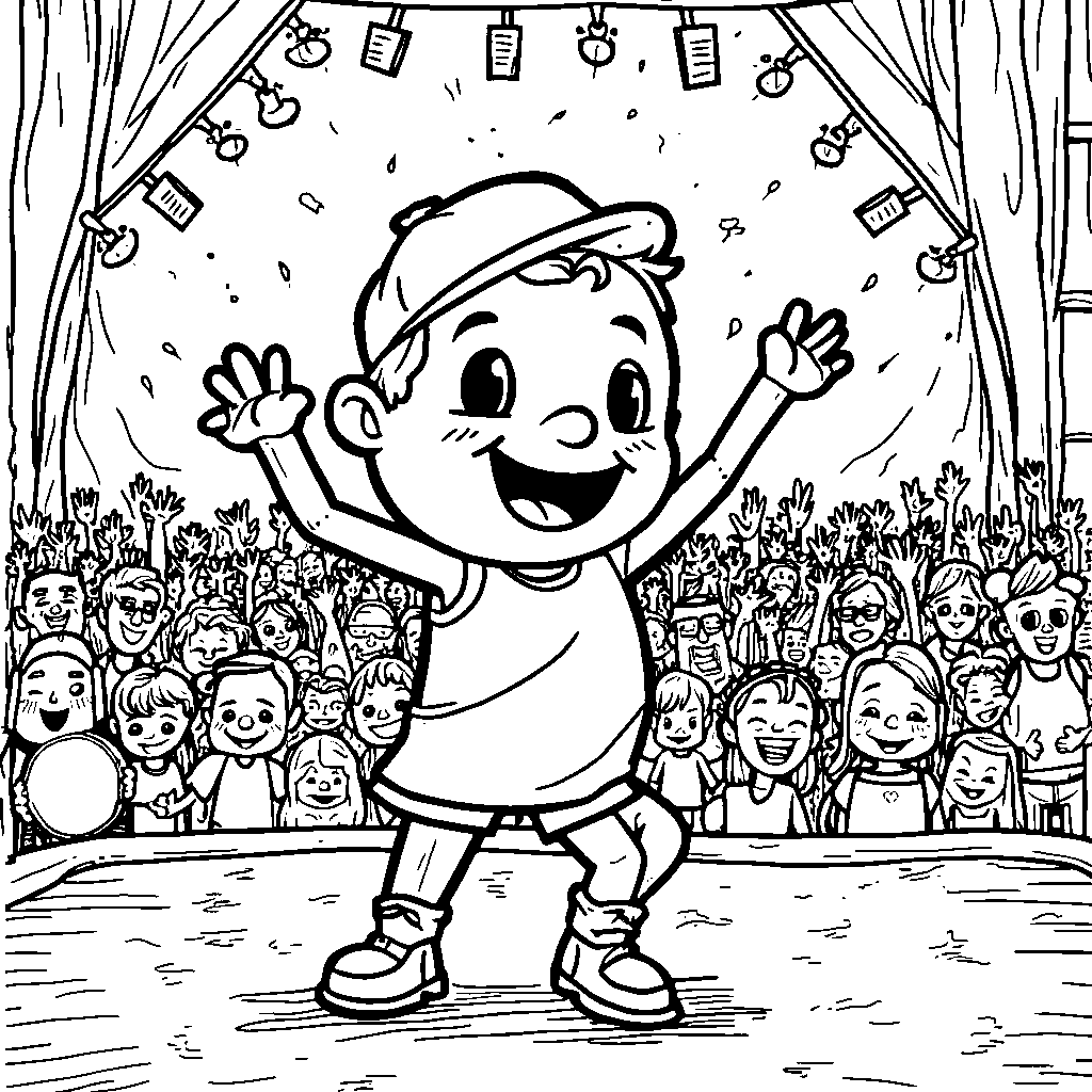 Blippi dancing at a fun music festival