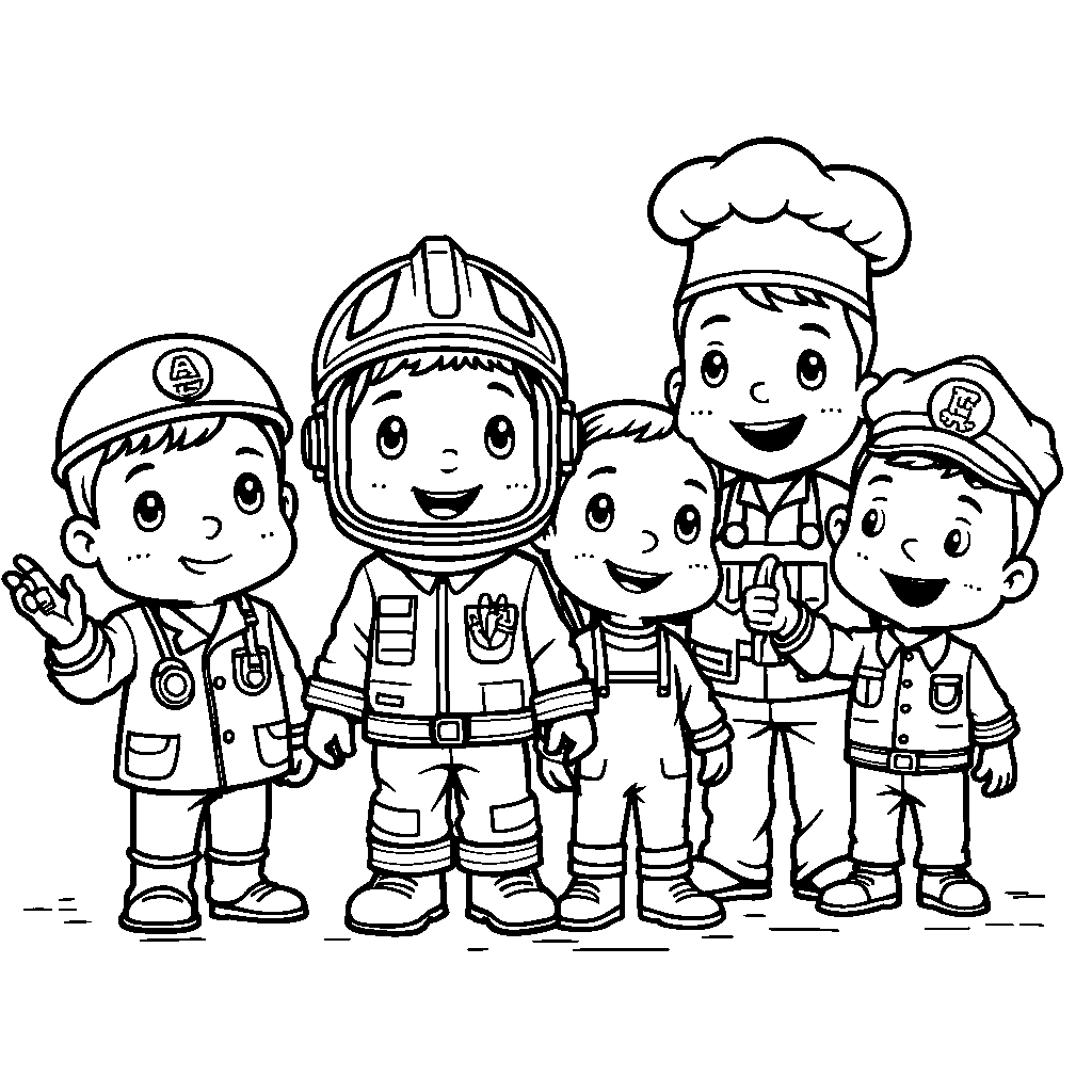 Blippi dress-up in different career costumes (doctor, firefighter, etc.)