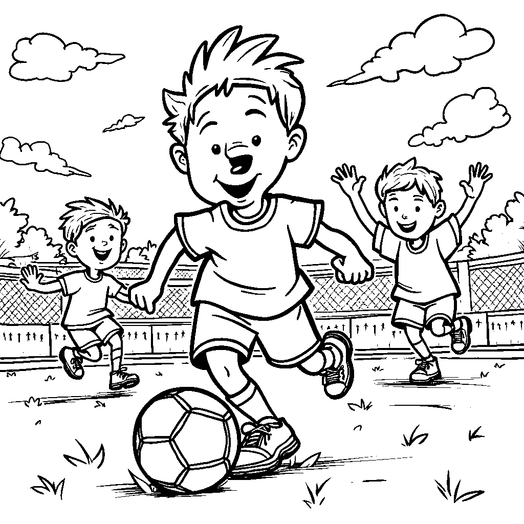 Blippi playing soccer with his friends