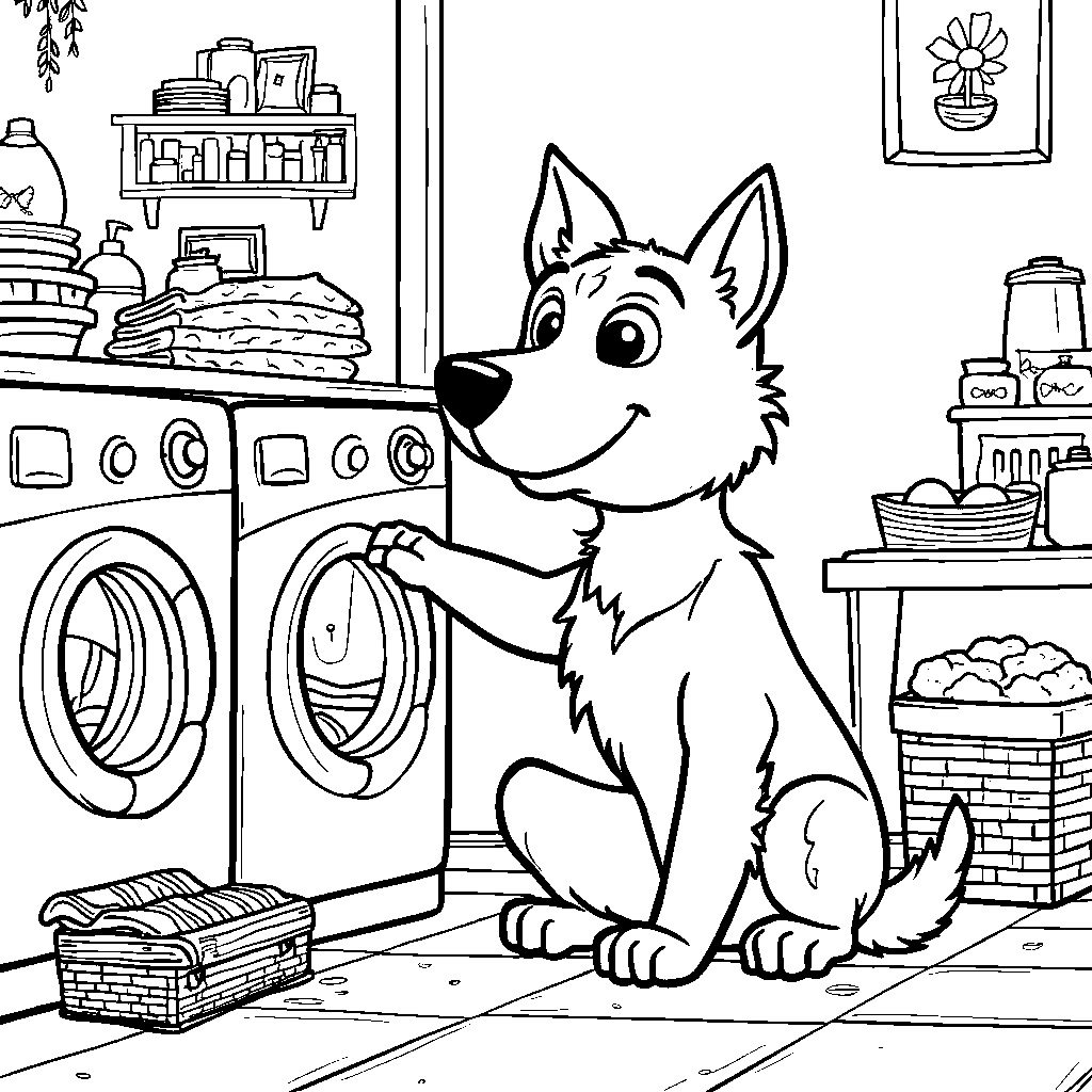 Bluey helping her mom with laundry and folding clothes