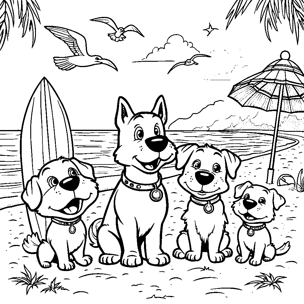 Bluey's family going on a trip to the beach