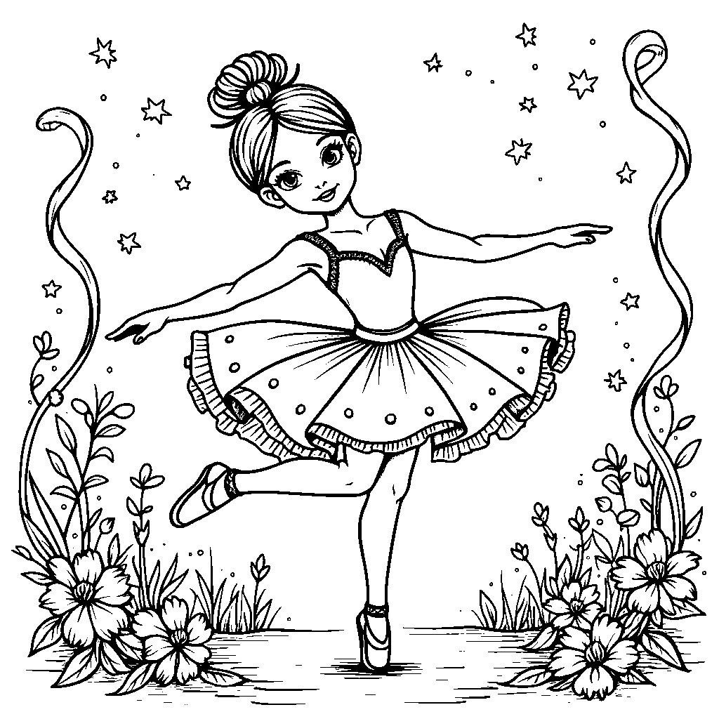 Ballerina Twirling in a Tutu