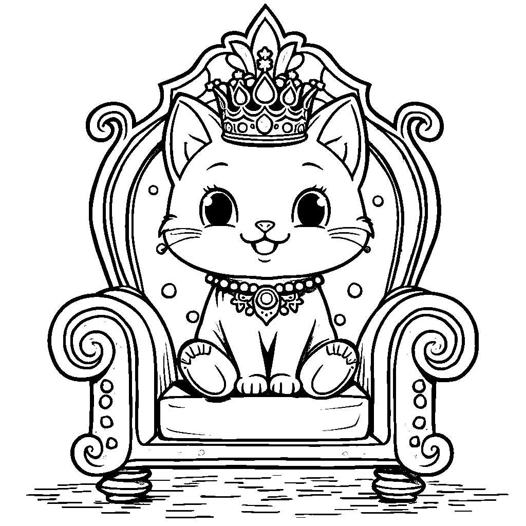 Kitty Cat Wearing a Crown