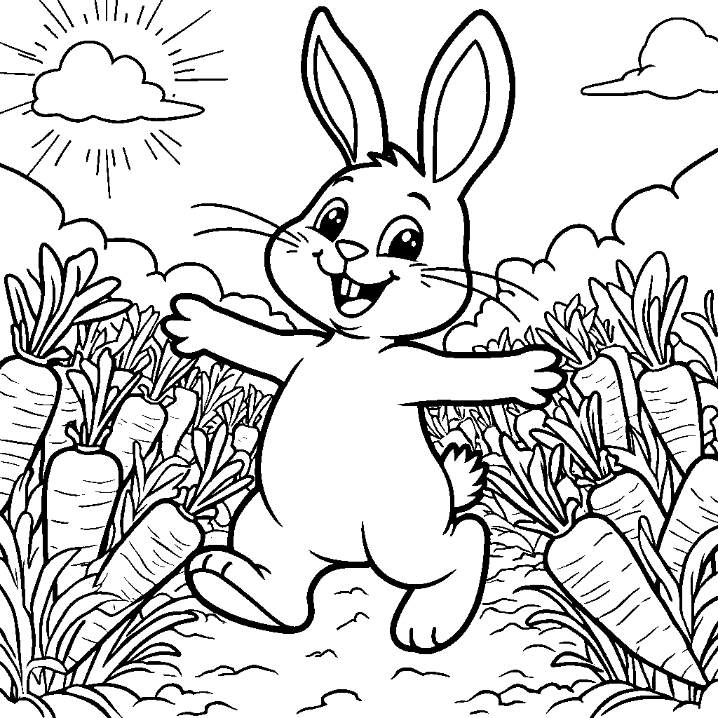 Rabbit Hopping Through a Carrot Patch