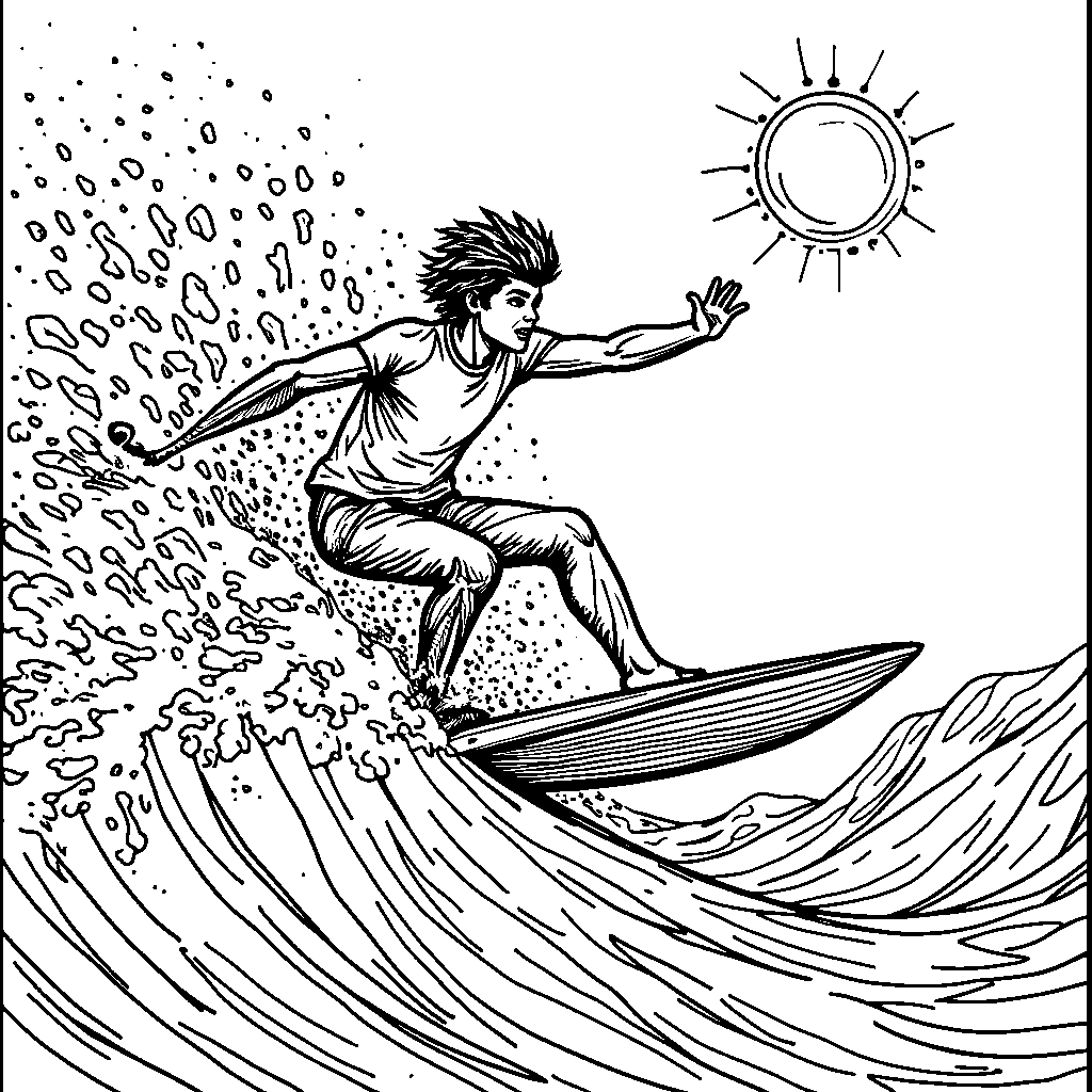 Surfer Riding a Big Wave