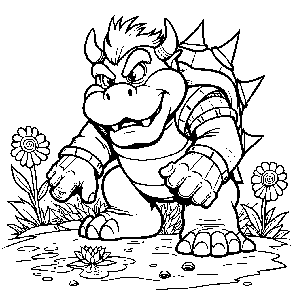 Bowser gardening, planting seeds for new flowers