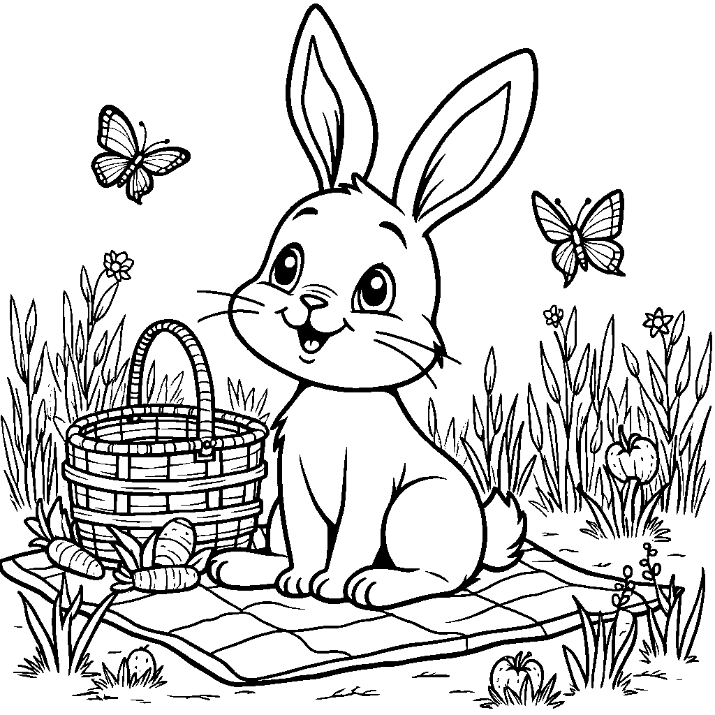 Bunny having a picnic