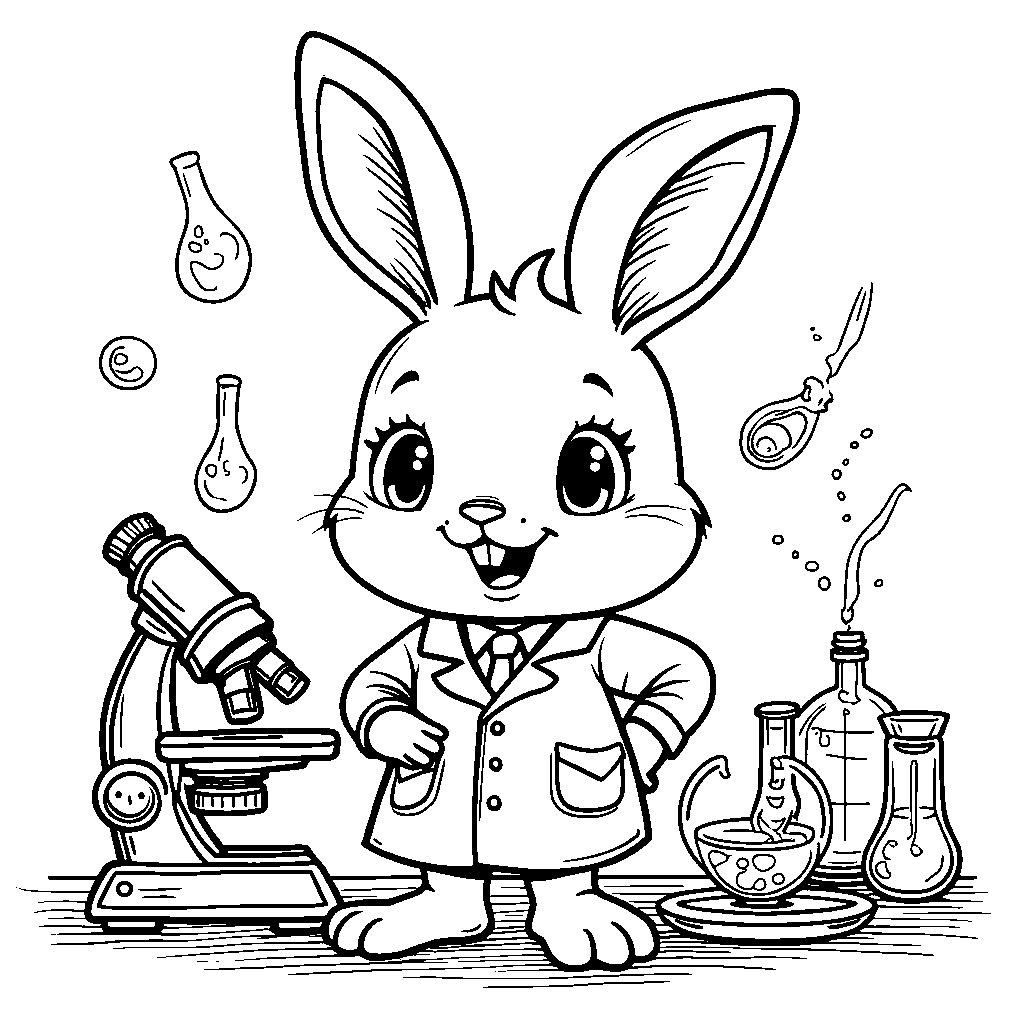 Bunny in a lab coat