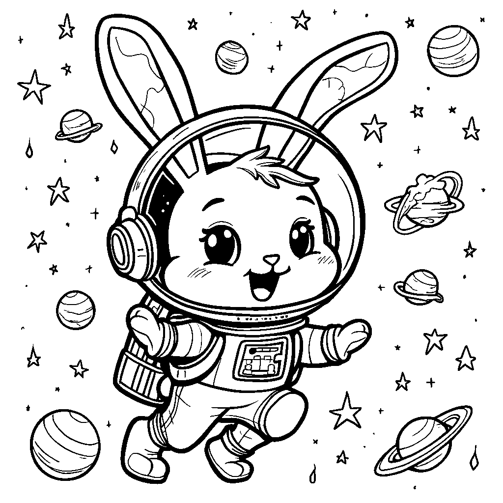 Bunny in a space helmet