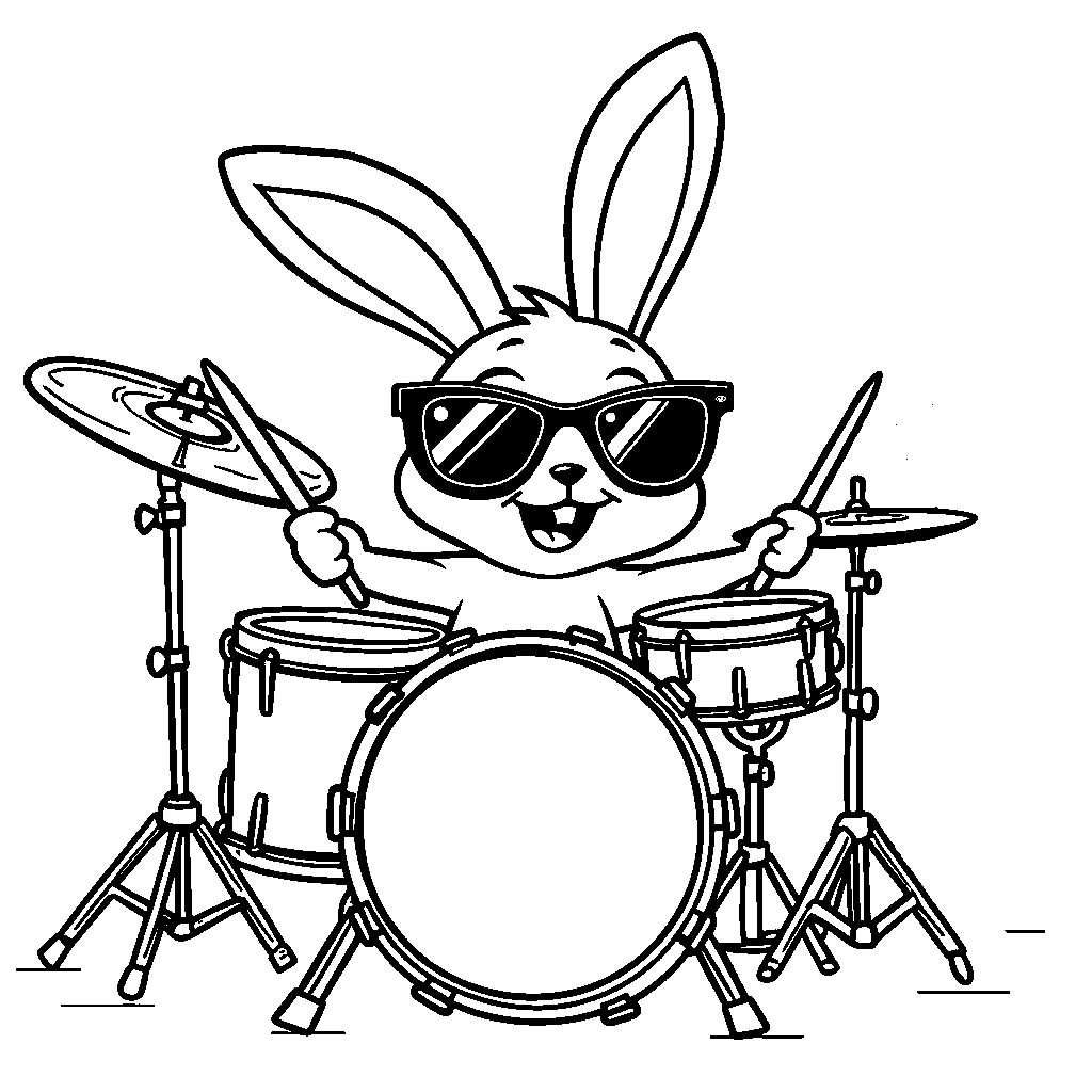 Bunny playing drums