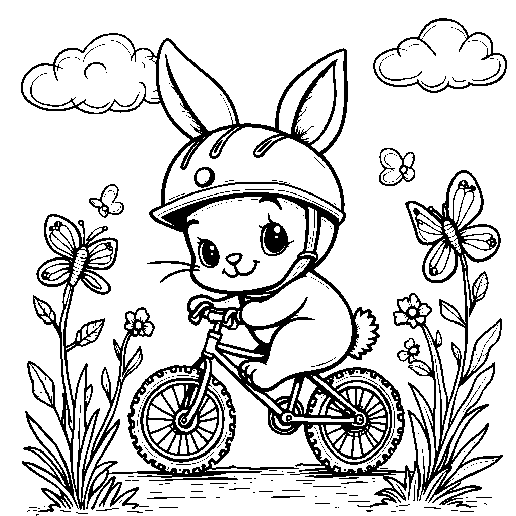 Bunny riding a bike