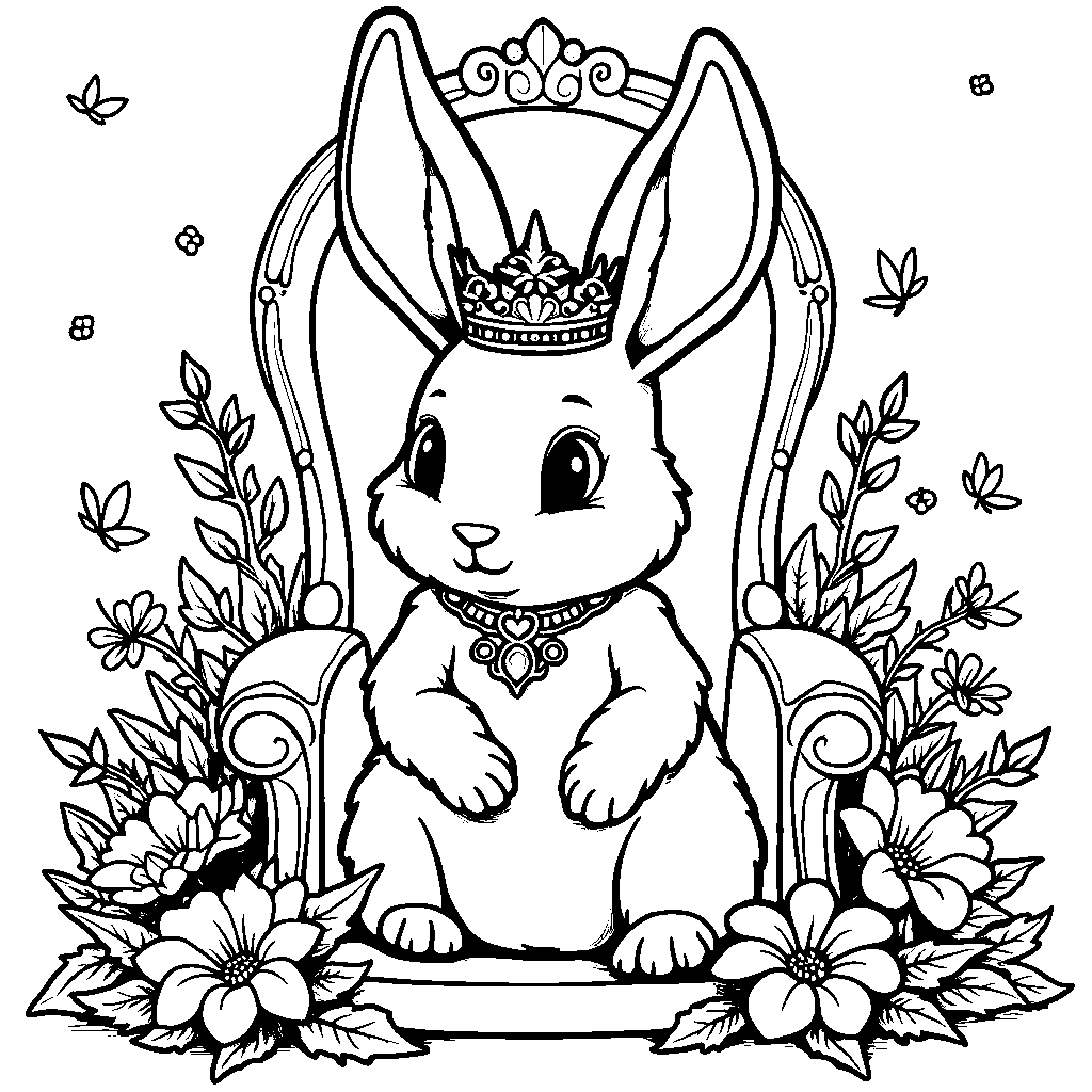 Bunny wearing a crown