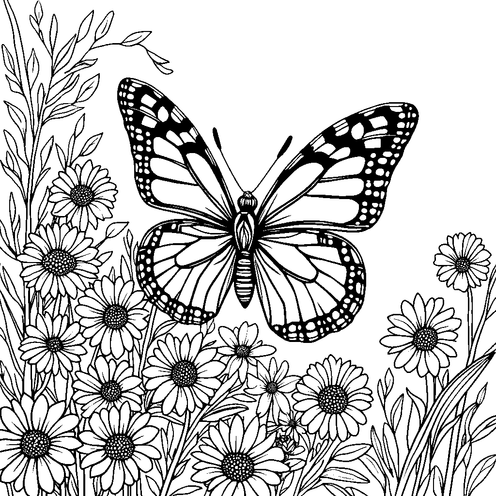 A butterfly visiting a bustling flower market