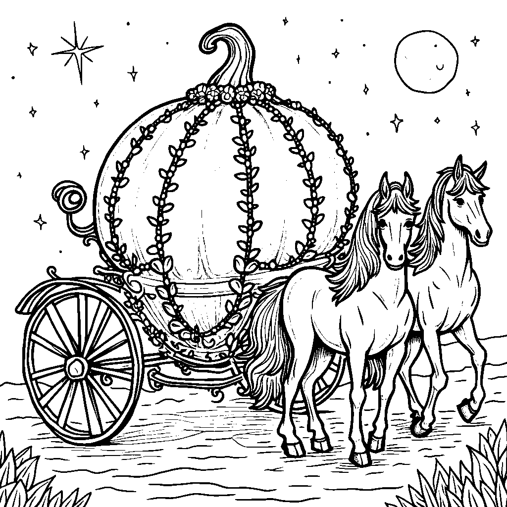 A pumpkin carriage reminiscent of fairy tales