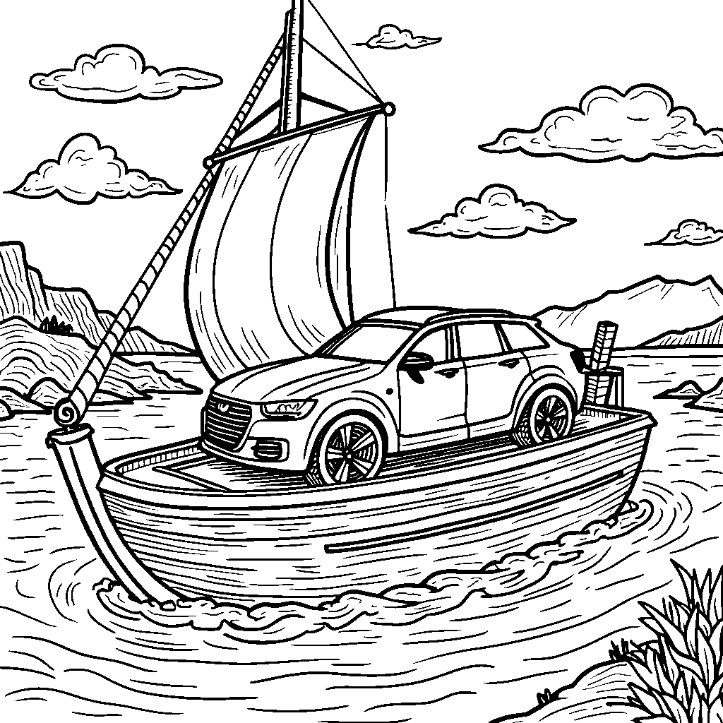 A magical car that transforms into a boat