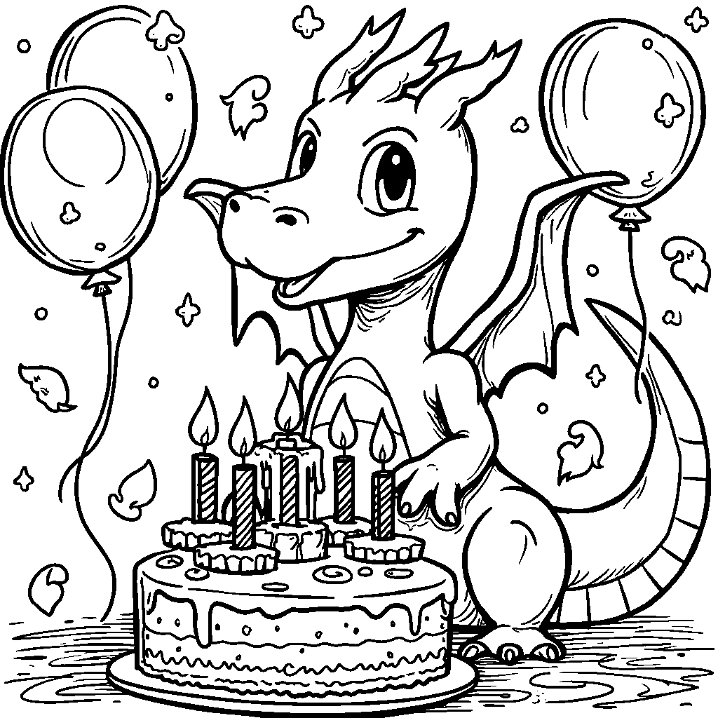 Charizard holding a birthday cake