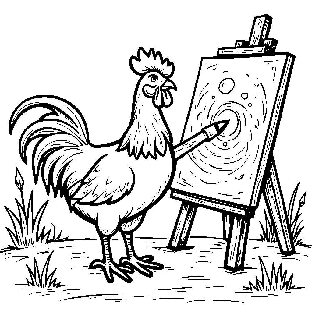 Chicken Masterpiece: A Feathered Picasso