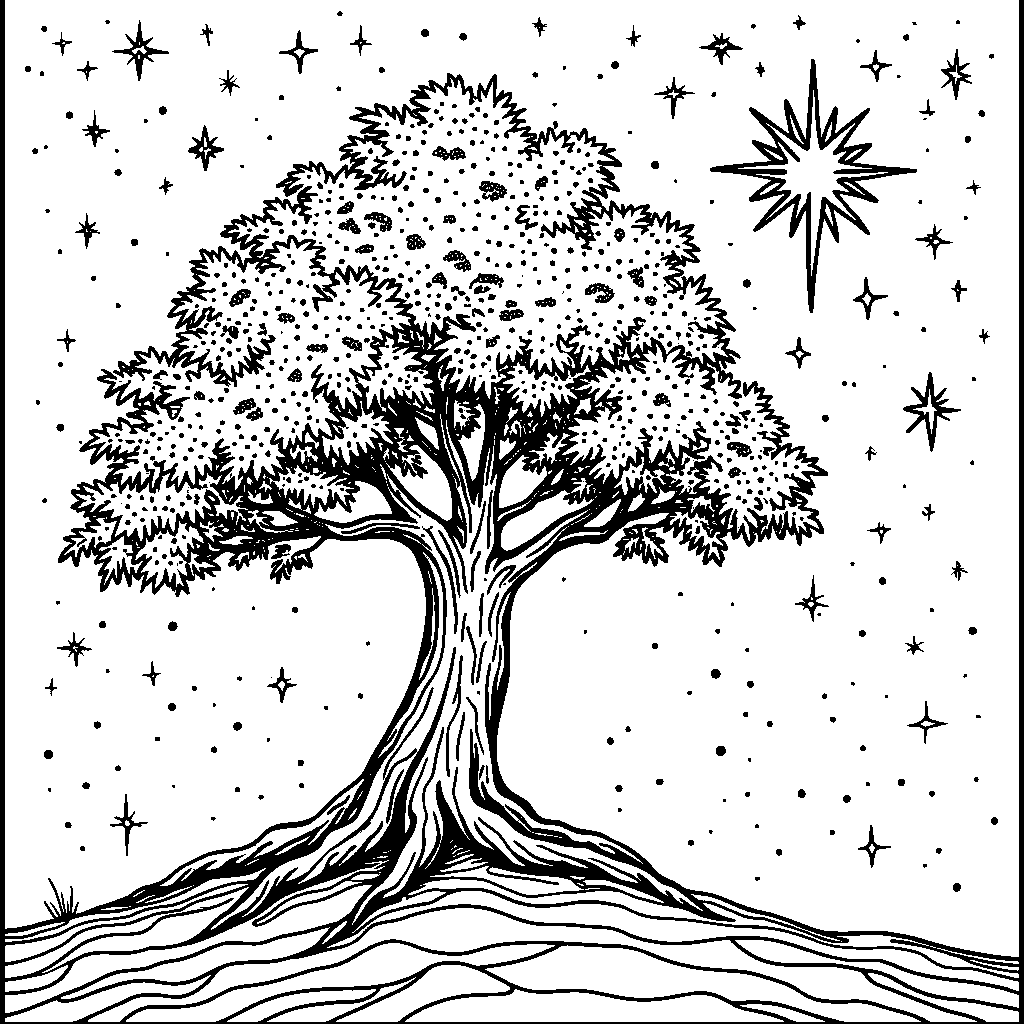 A tree with a special star on top that shines bright