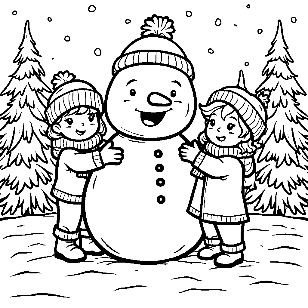 Cocomelon friends making a giant snowman in winter