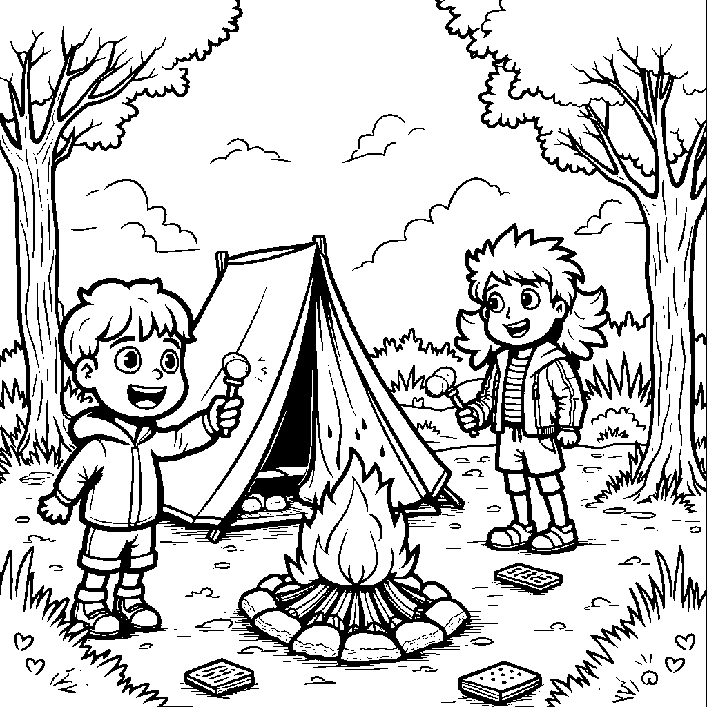 Backyard Camping with Hidden S'mores