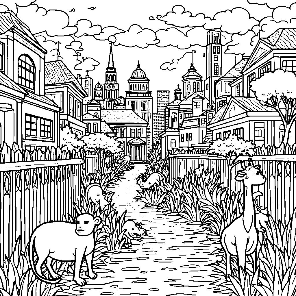 City Zoo with Hidden Animals