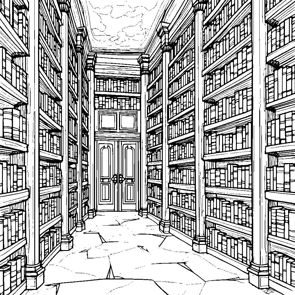 Magical Library with Hidden Books