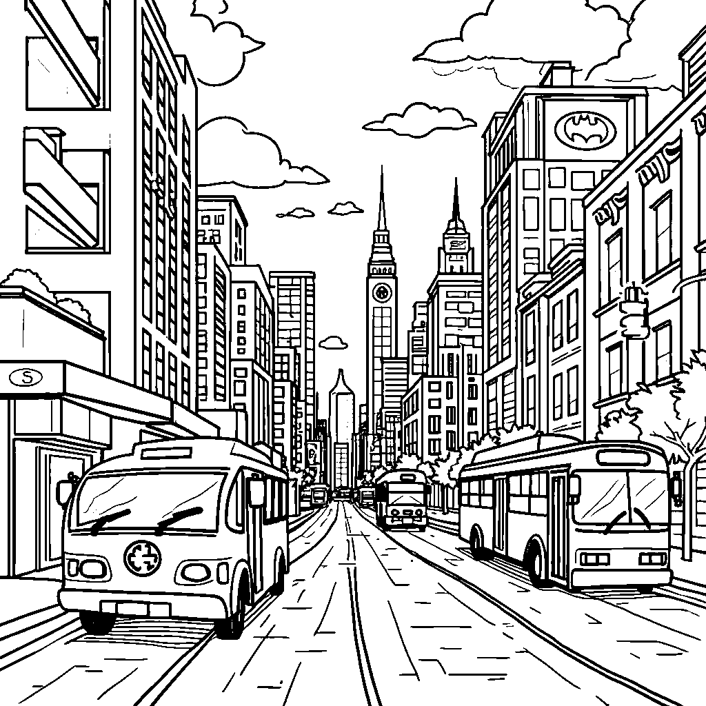 Superhero City with Hidden Logos