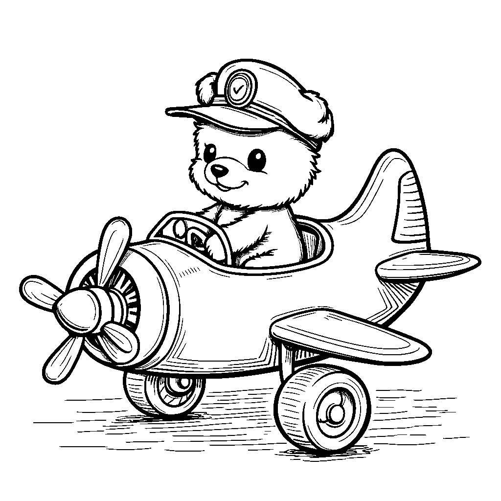 Airplane with a tiny co-pilot who's a stuffed animal