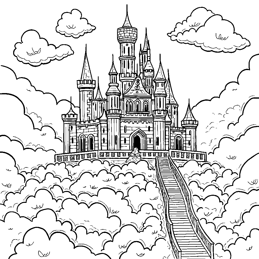 A giant's castle in the clouds