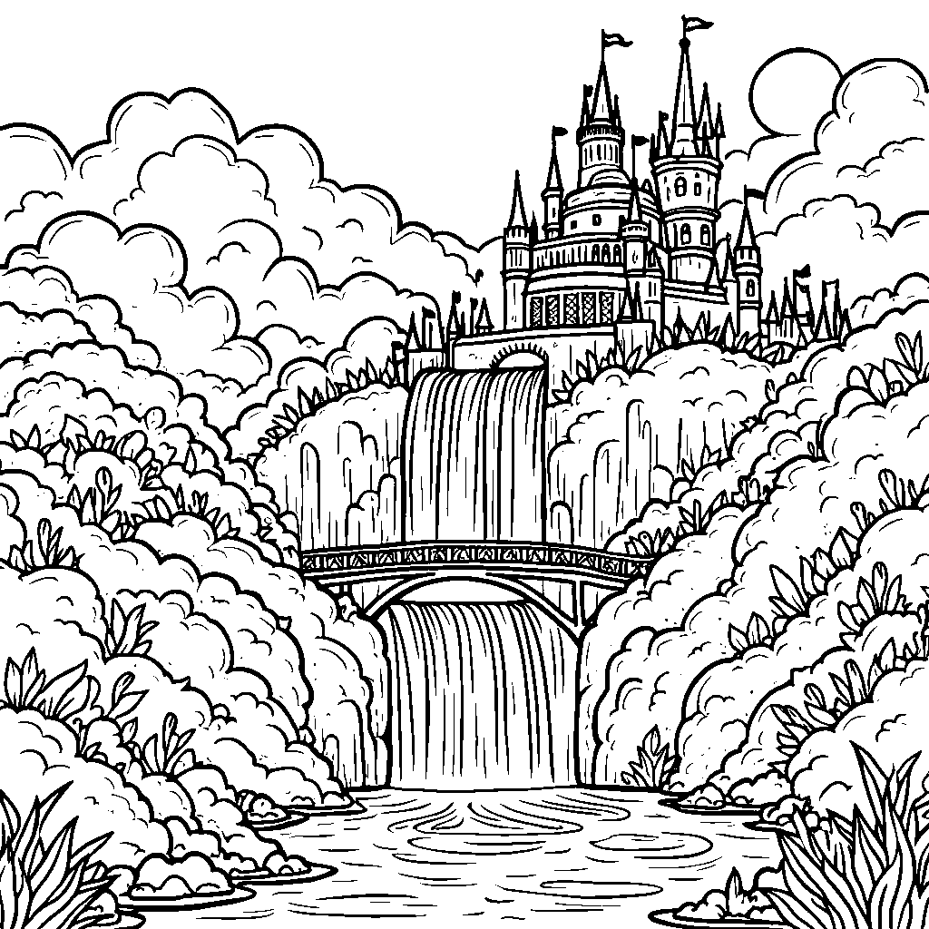 A magical kingdom hidden behind a waterfall