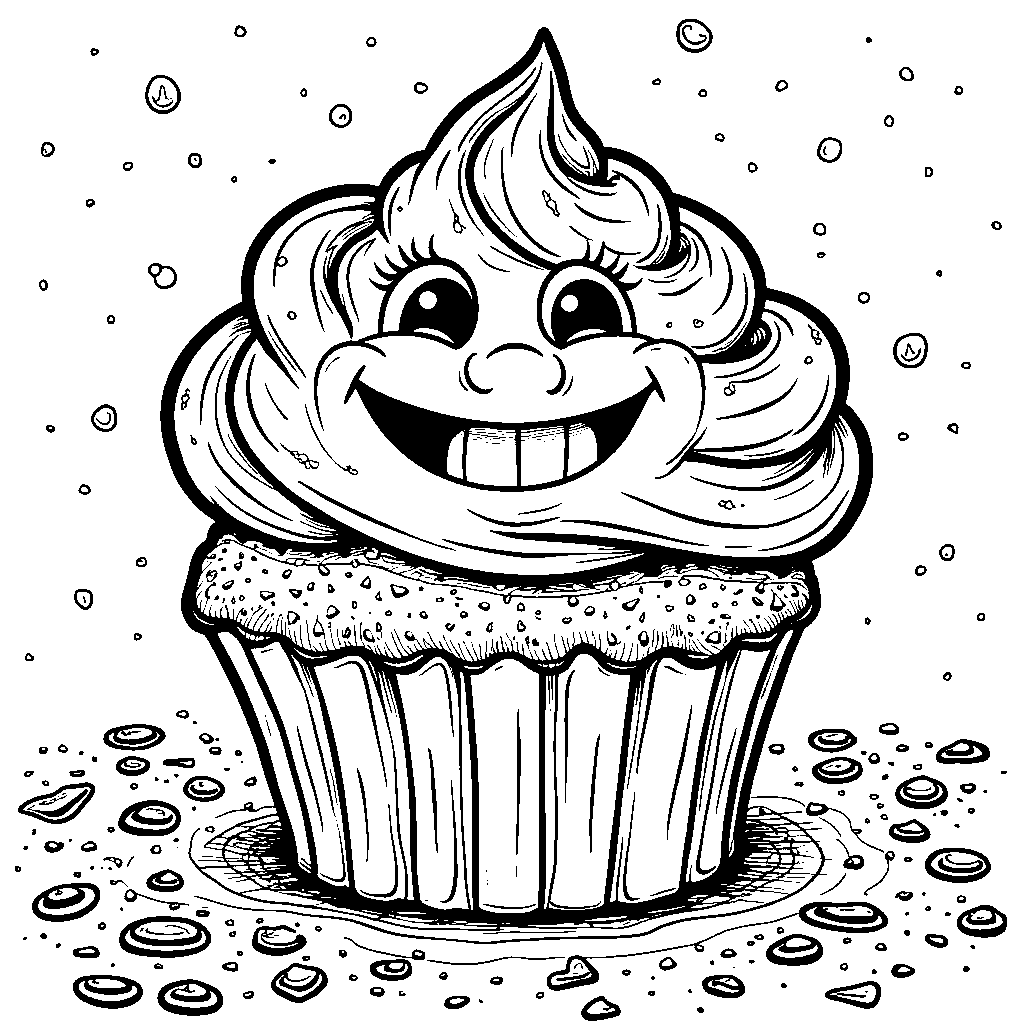 Cupcake with a big smile and a missing tooth