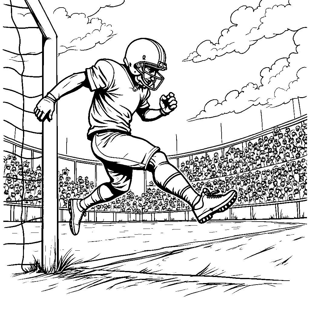 A football player kicking a field goal