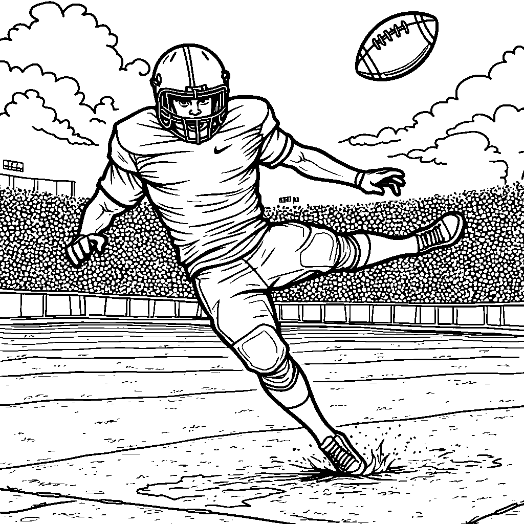 A football player doing a backflip on the field