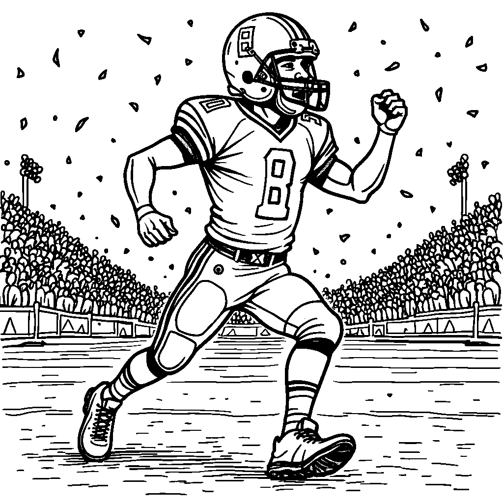 A football player doing a celebratory dance