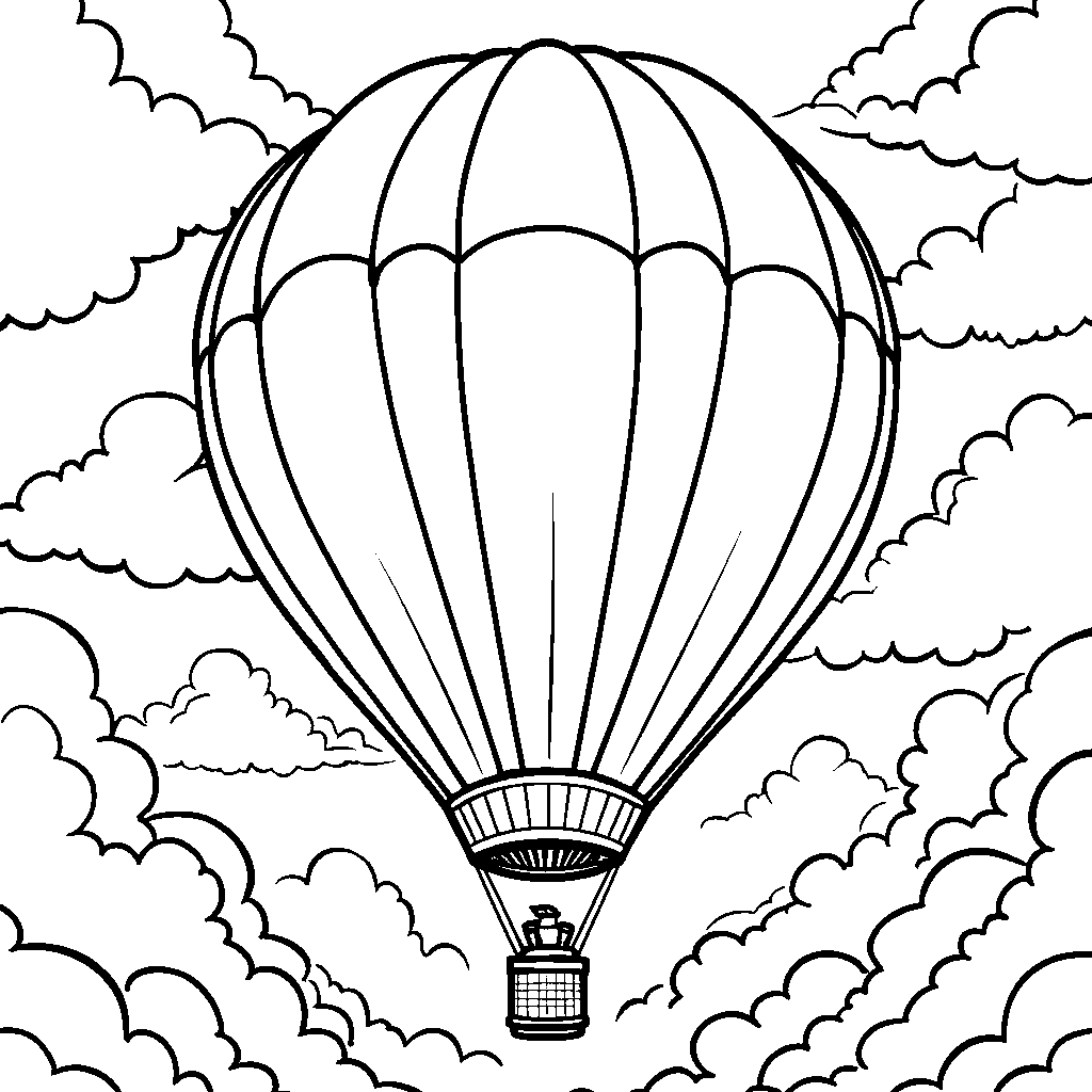 A football-themed hot air balloon flying high