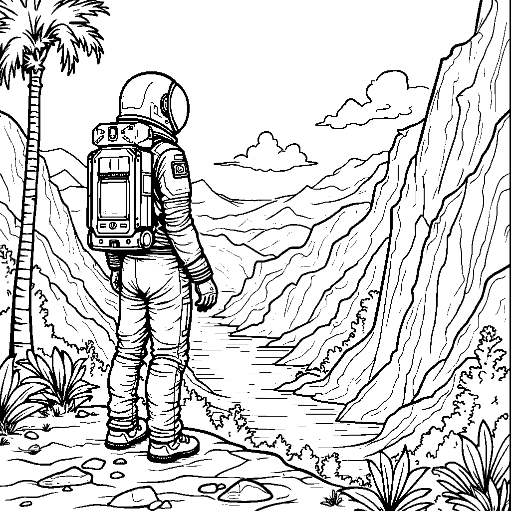 A brave astronaut exploring a new planet