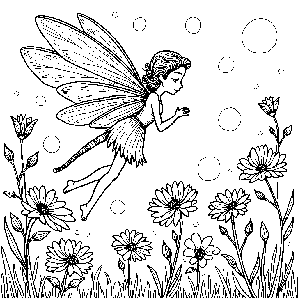 Whimsy in the Wildflowers: A Fairy's Magical Ride