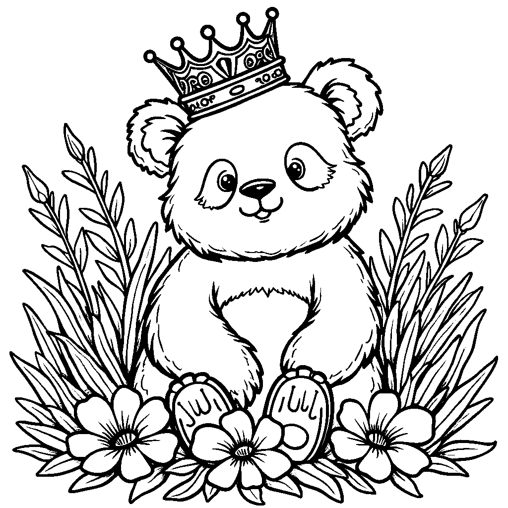 Panda in a royal crown