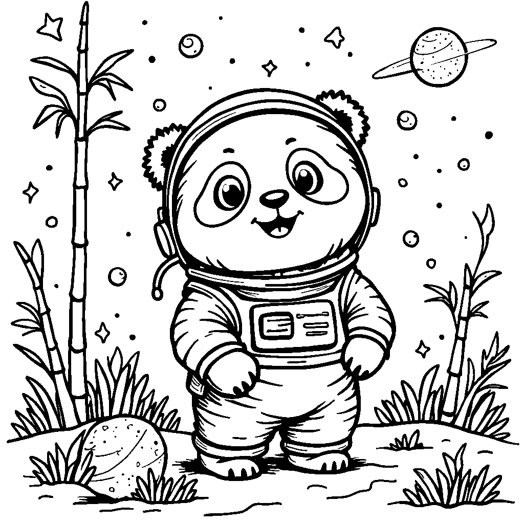 Panda in a space helmet