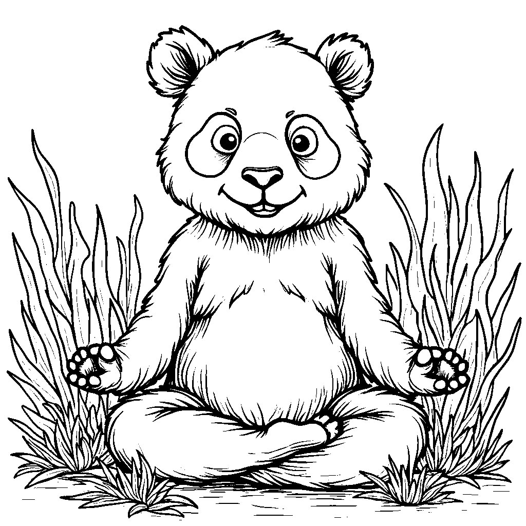 Panda in a yoga pose