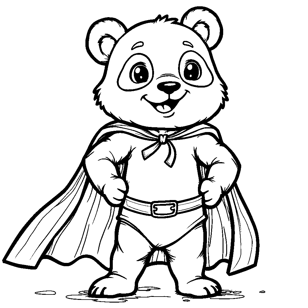 Panda wearing a superhero cape