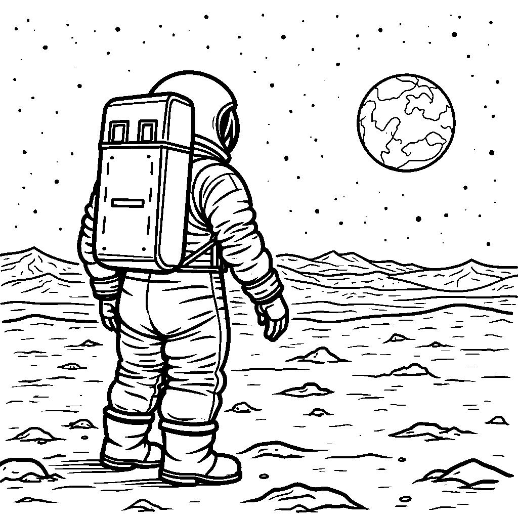 Space astronaut exploring the moon