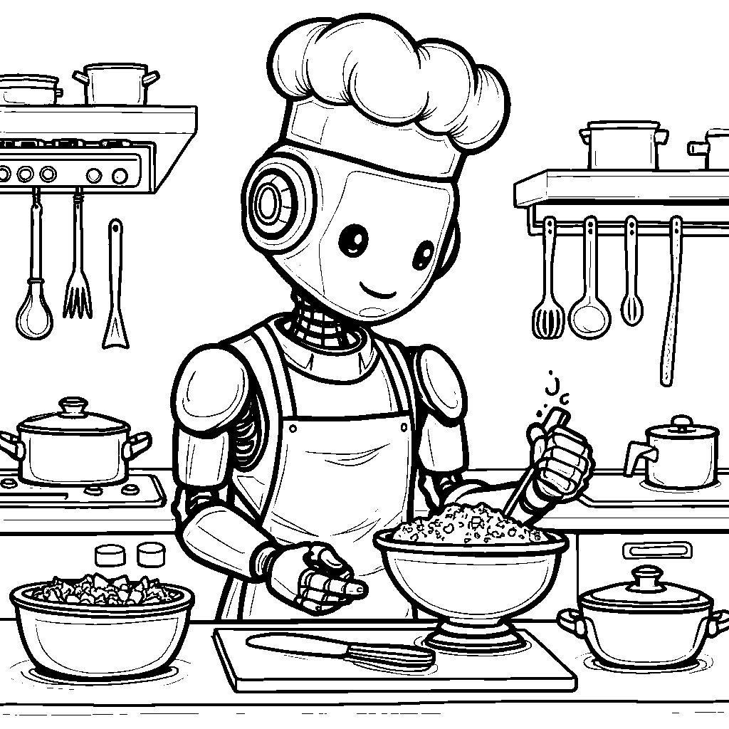 Robot as a chef in a kitchen