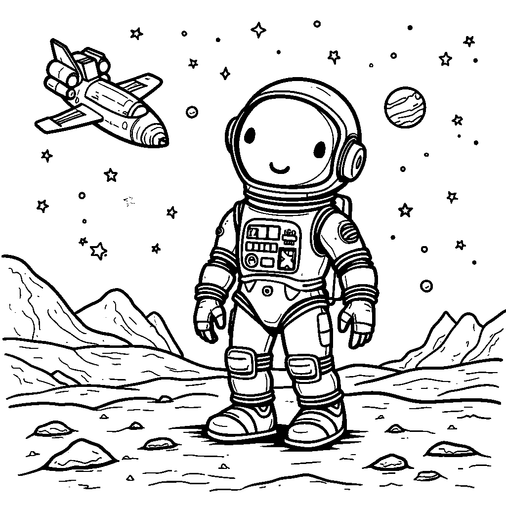 Robot as a astronaut on the moon