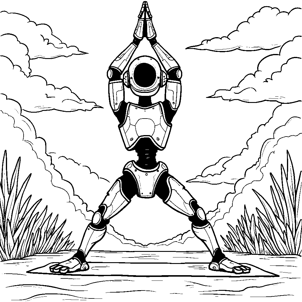 Robot doing yoga poses