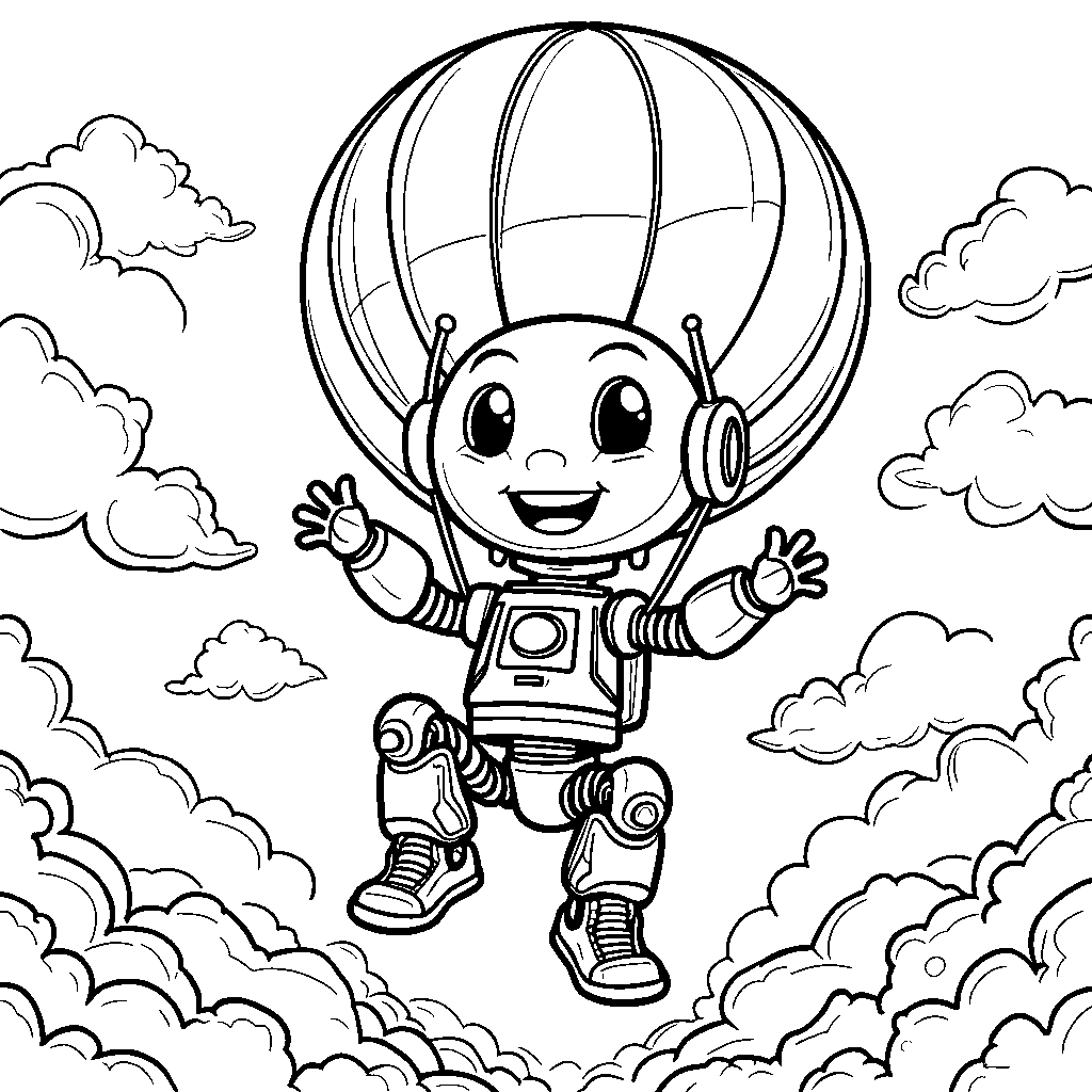 Robot in a hot air balloon