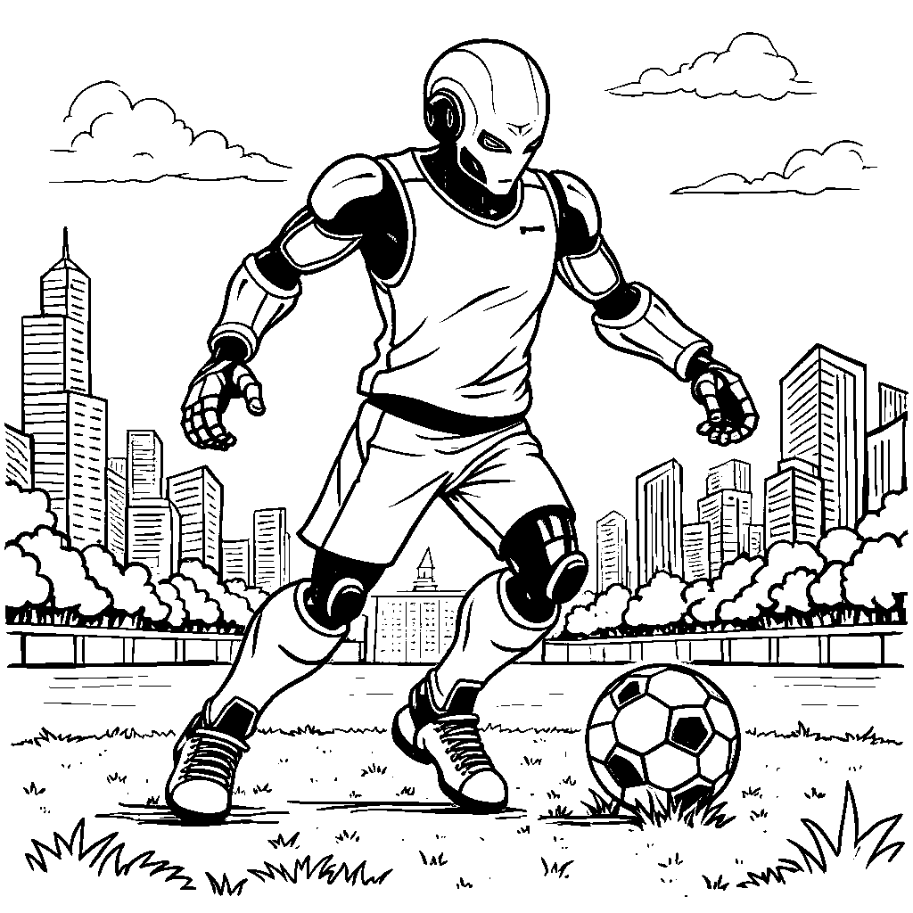 Robot playing soccer